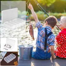 Пластик Рыбалка приманки крючок снасти Коробка для хранения 5 Организатор отсек случае ящичек Малый ящик для принадлежностей квадратный ящик для рыболовных крючков