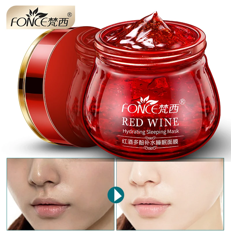 Korean Red Wine Essence Sleeping Facial Mask Whitening Cream Moisturizing Gel Night Cream Aging Nutrition Brighten Face 100g Korean Red Wine Essence Sleeping Facial Mask Whitening Cream Moisturizing Gel Night Cream Aging Nutrition Brighten Face 100g
