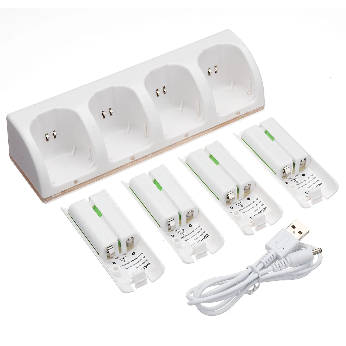 Online Para Wii mando a distancia n switch accesorio profesional Wii soporte de base de cargador de batería + 4 pilas recargables de 2800 mAh