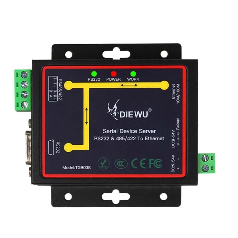  RJ45 to RS232 +RS485 Industrial Modbus/TCP/RTU/UDP Serial RS232 RS485 RS422 to Ethernet Device Serv