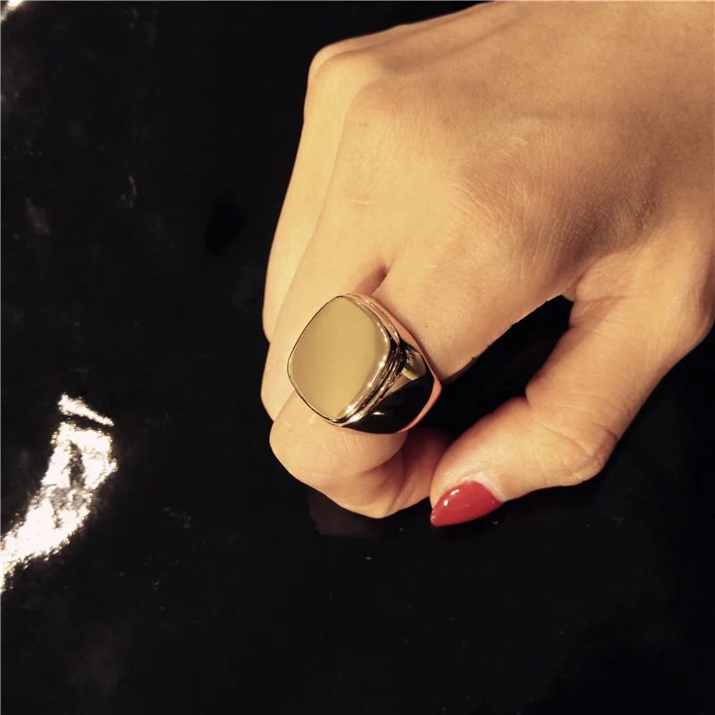 Европейское и американское медное квадратное Кольцо женское простое Ретро Сетчатое красное кольцо