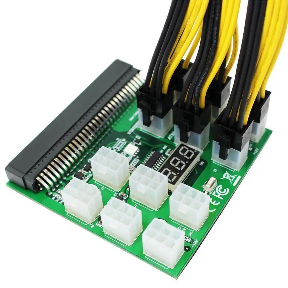 

Power Breakout Board W/Button for HP PSU GPU Mining Ethereum + 12Pcs 6Pin Cables