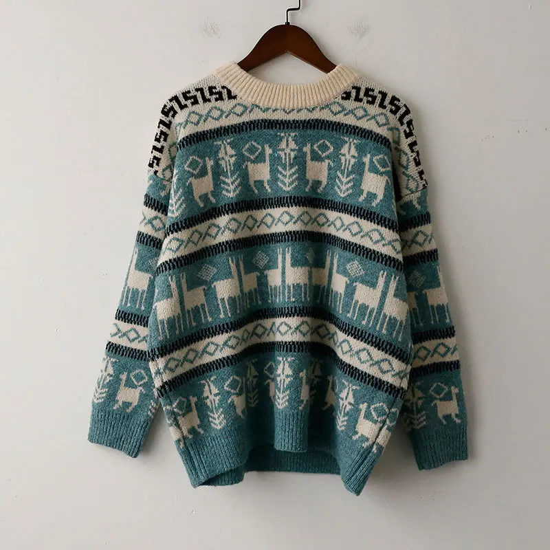 

Ugly Christmas Sweater Women Winter Warm Vintage Jumper Harajuku Reindeer Loose Long Sleeve Pullover Clothes Pull Oversize Femme