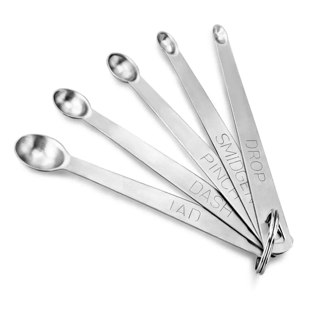 

5 pcs/set Stainless Steel Measuring Spoons Kitchen Dry/Liquid Ingredients Baking Flour Sugar Scoop