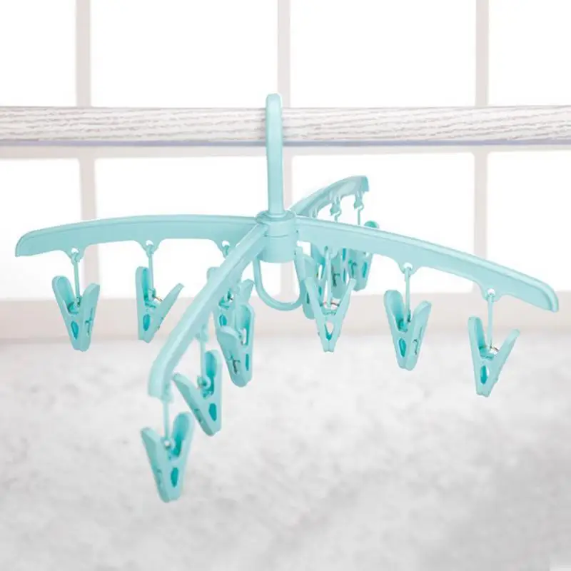 Baby Clothes Hangers Tanning Rack 12 Clips Multi Function Rotating