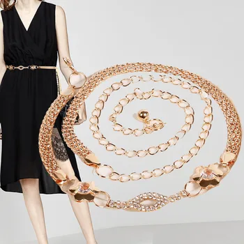 

Diamond Set Lips Waist Chain Metal Belt Fur Coat Waist Chain Dress Decoration Waist Chain Female Simple Wild