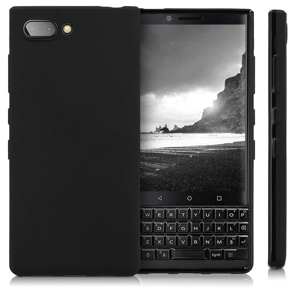 Матовый черный чехол Мягкий ТПУ силиконовый накладка для BlackBerry KEY2 LE BBE100