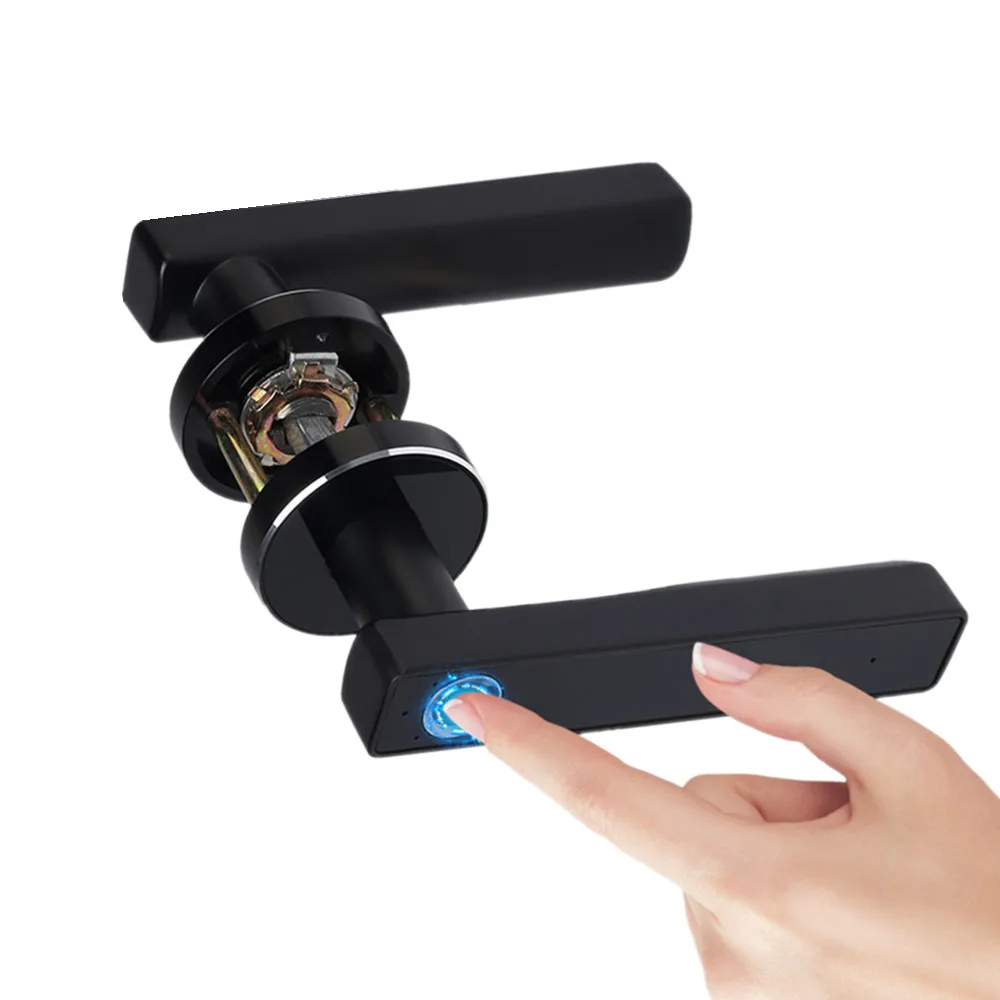 

Security Invisible Fingerprint DIY Installation and Mechanical Key and Emergency Charging Unlock Smart Door Lock