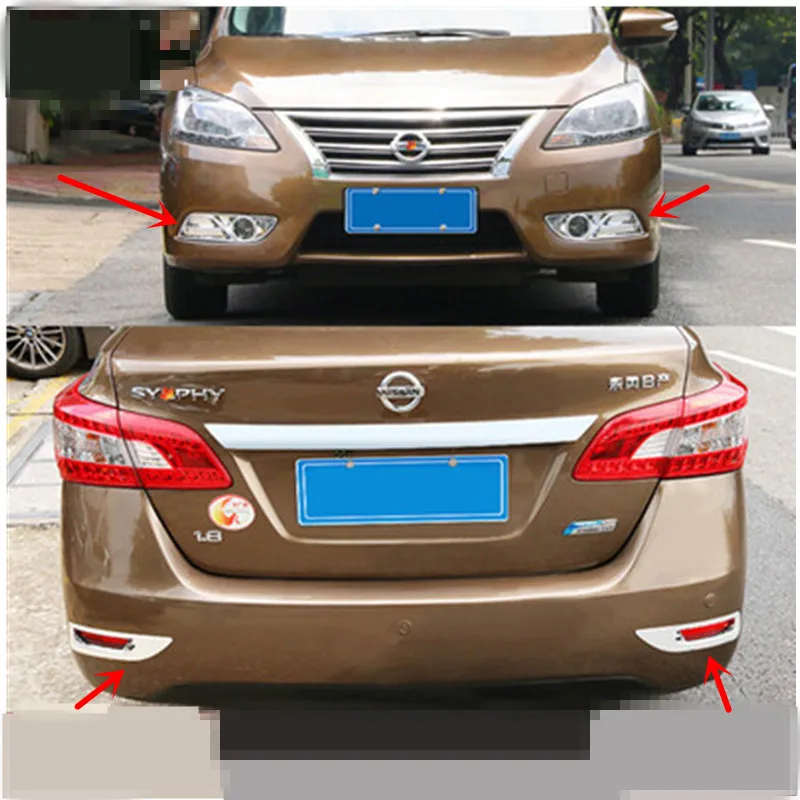 Для Nissan Sylphy Pulsar Sentra 2012 2015 Хромированная передняя противотуманная фара Крышка