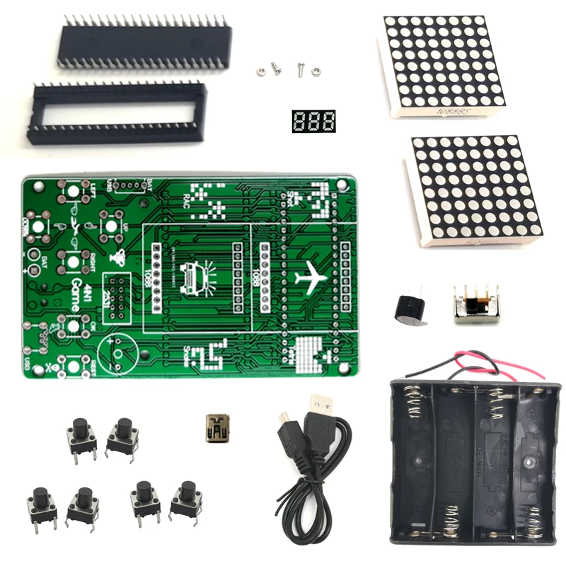 Electronic DIY Kit 8x16 Dot matrix game machine for Tetris/Snake/Shot/Racing Diy Kit Electronic