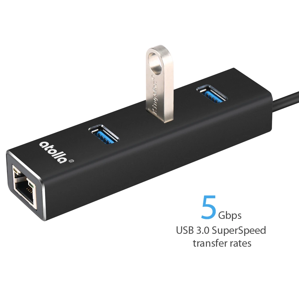 Atolla 3 Порты и разъёмы USB концентратор 3,0 USB разветвитель с RJ45 Gigabit Ethernet USB к Ethernet адаптеру для MacBook Air/Pro/поверхность/ПК/ноутбук