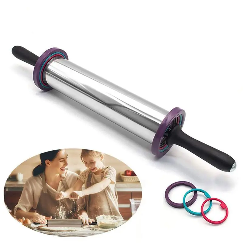 Rolling Pin, Stainless Steel Rolling Pin 19 Inch Barrel Roller Pin with