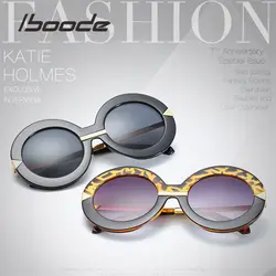 IBOODE Винтаж стрелка металлический каркас солнцезащитные очки круглые солнцезащитные очки Для женщин Для мужчин океан объектива ретро