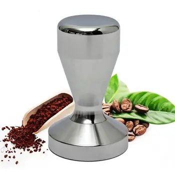 

49mm 51mm 57.5mm Solid Iron Base Coffee Tamper for Espresso Coffee Machines Silver Press Coffee Grind Flat Bottom Coffee
