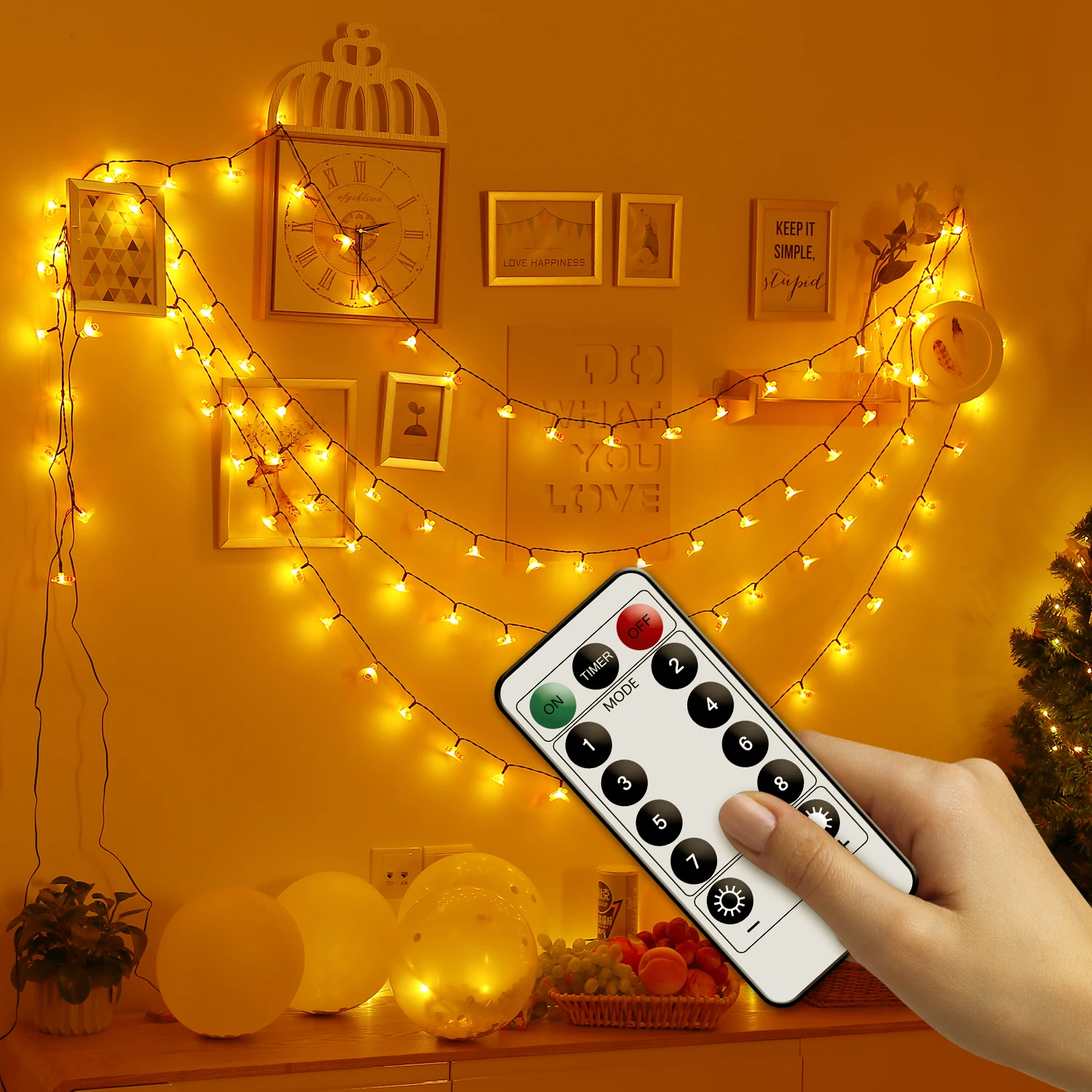 50 LED Bulbs Inlife VCT - SLC 036 7M Bee String Lights Holiday Lighting Fairy Party Decoration 8 Modes Night Light Z20 | Освещение