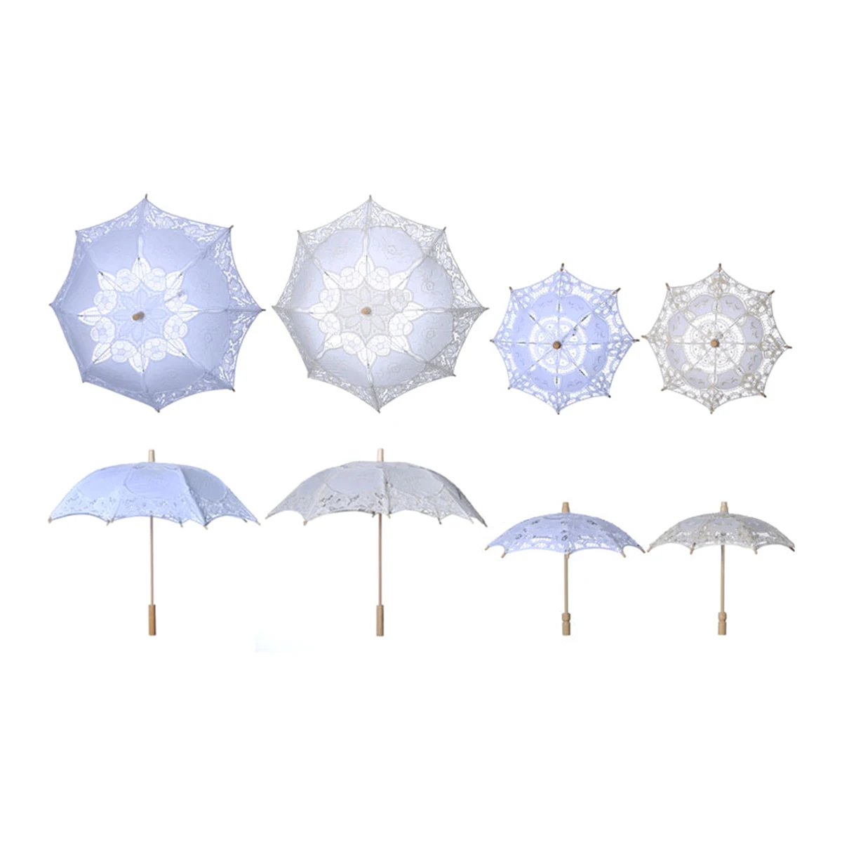 Свадебный зонтик для невесты, кружевной хлопковый зонтик с вышивкой ручной работы, зонт Parapluie Mariage, размер S 38 см