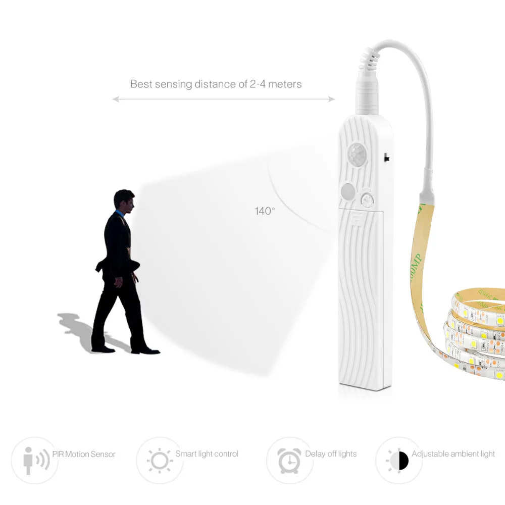 СВЕТОДИОДНАЯ лента Smd 5050 с датчиком движения 30 светодиодов/м 1/2/3 м|Подшкафные