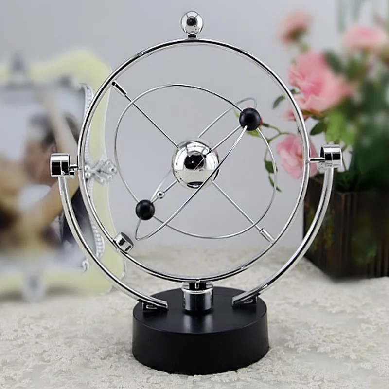 New-Perpetual Motion Desk Sculpture Toy-Kinetic Art Galaxy Planet Balance Mobile-Magnetic Executive Office Home Decor Tabl