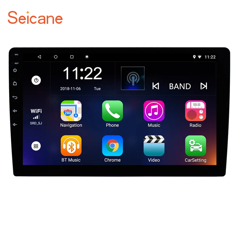 Top Seicane HD 1024*600 Touchscreen Android 8.1 Universal Car GPS Navigation Bluetooth Car Multimedia Player Support Backup Camera 0