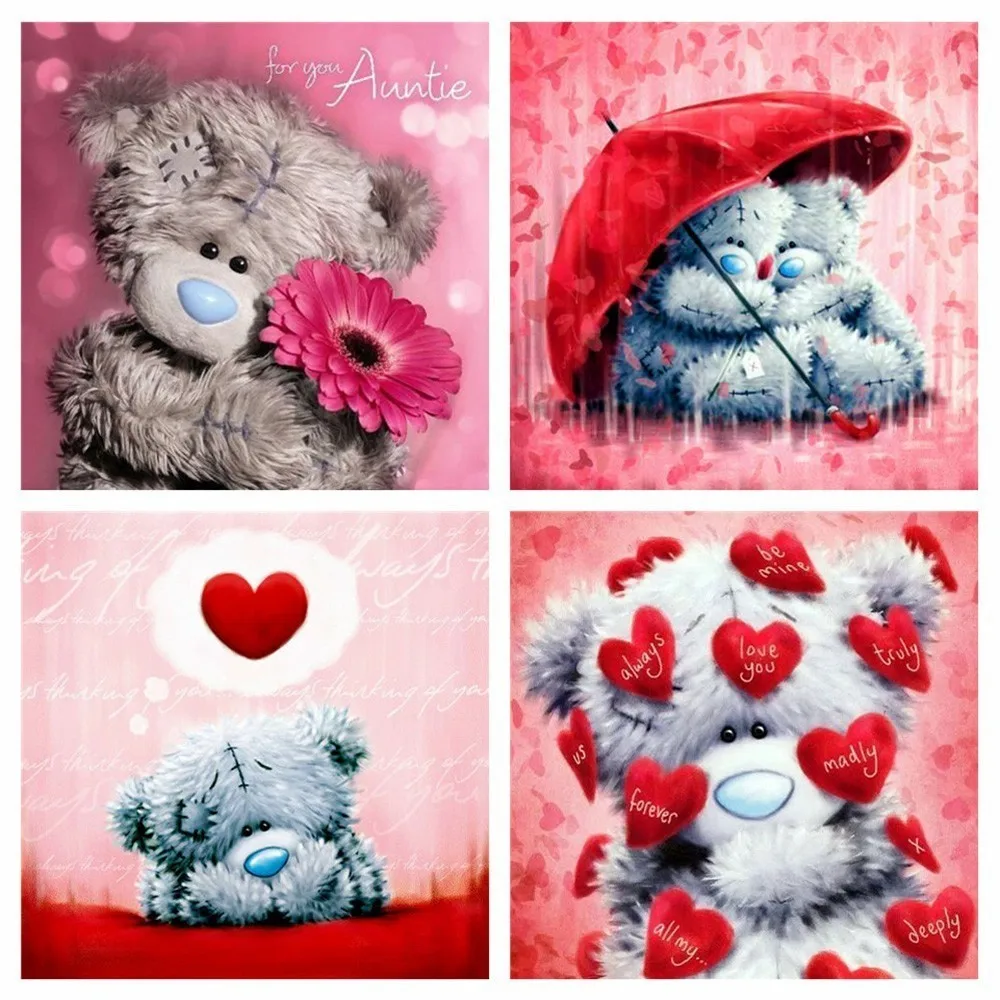 

HUACAN 5D DIY Diamond Painting Teddy Bear Full Drill Square Diamond Embroidery Picture Of Rhinestone Cross Stitch Decor Home