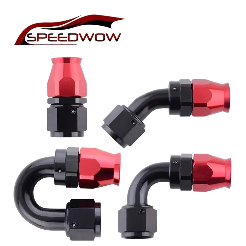 

SPEEDWOW AN10 Aluminum Swivel 0/45/90/180 degree PTFE Reusable Hose End PTFE Fitting Adapter For Oil Fuel PTFE Hose Line
