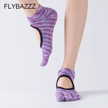 Женские носки для йоги спинки пять пальцев носки тренажерный зал Фитнес Спорт Пилатес танцевальные носки балетки Нескользящие женские хлопковые носки Новые