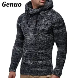 Genuo Winter Knitted Sweater Men Autumn Fashion Solid Mens Sweaters 2018 Casual Turtleneck Outerwear Hooded Pullover Sweater Genuo Winter Knitted Sweater Men Autumn Fashion Solid Mens Sweaters 2018 Casual Turtleneck Outerwear Hooded Pullover Sweater