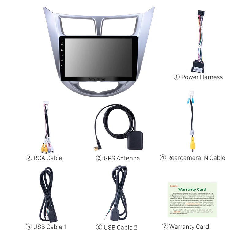  Seicane Quad-core Android 8.1 2din 9 Inch Car DVD Multimedia GPS For Hyundai Verna 2011 2012 2013 S