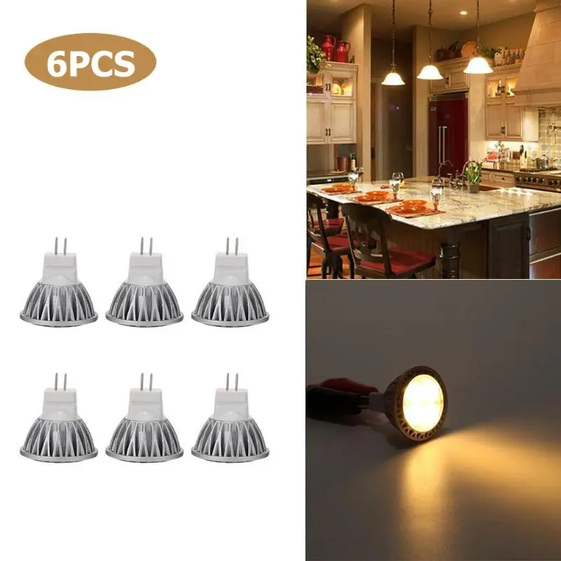 

6pcs GU4 3W 12V Mini LED Bulb 4LED Warm Light Lamp Replace Halogen Light