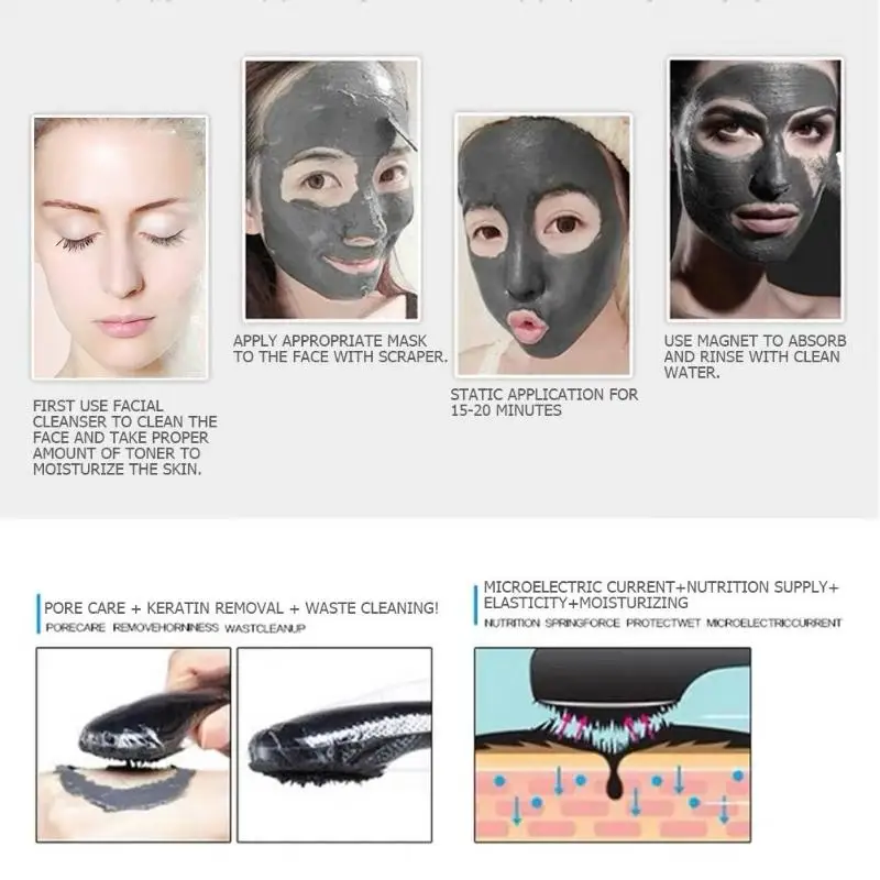 

1PC Magnetic Face Mask Stick Mask Mud Moisturizing Oil-Control Magnetic Facial Mask Rods Face Deep Cleaning Skin Care Tools