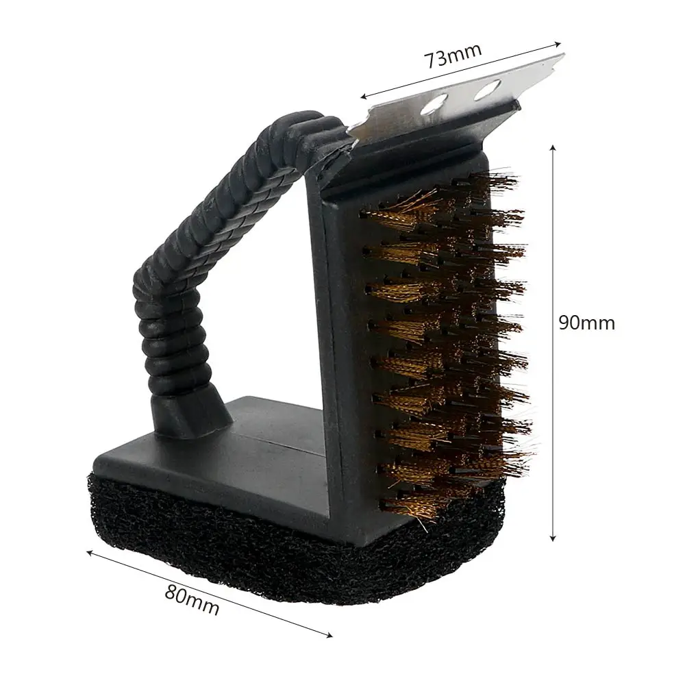 Для чистки Гриля и барбекю 3 в 1 угловая щетка из медной проволоки кухонная щетка для чистки барбекю стальная проволока губчатая лопатка инструмент для барбекю