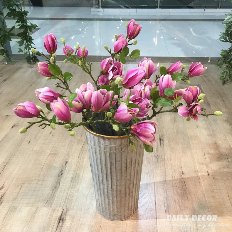 10pcs/lot ! wholesale 3D high simulation Real touch Magnolia artificial flower high quality magnolias wedding decorative flowers