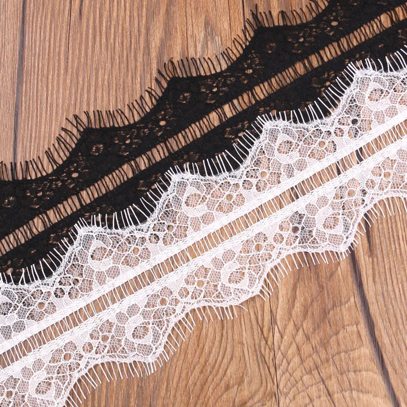 

3Meters Mesh Eyelash Lace Ribbon fabric appliques Diy Clothing 7CM Wide Embroidered Lace Sewing Trim Wedding Party Decoration
