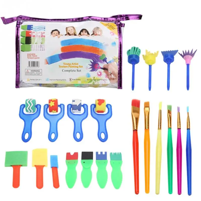 26Pcs/Set DIY Kids Paint Brush Toy Seal Tool Set Painting Brushes
