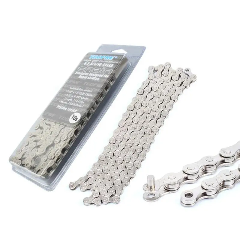 Flash Deal Anti-rust Silver Electroplated 116 Links 6-7-8/9/10 Speed Freewheel Shifting Chain MTB Mountain Road Bike Bicycle Parts 4