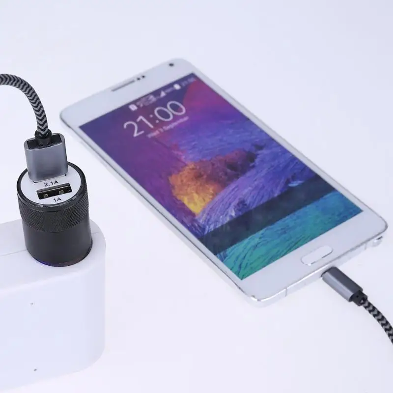 Металлический двойной USB алюминиевый сплав 5 в 2 1 а адаптер для автомобильного