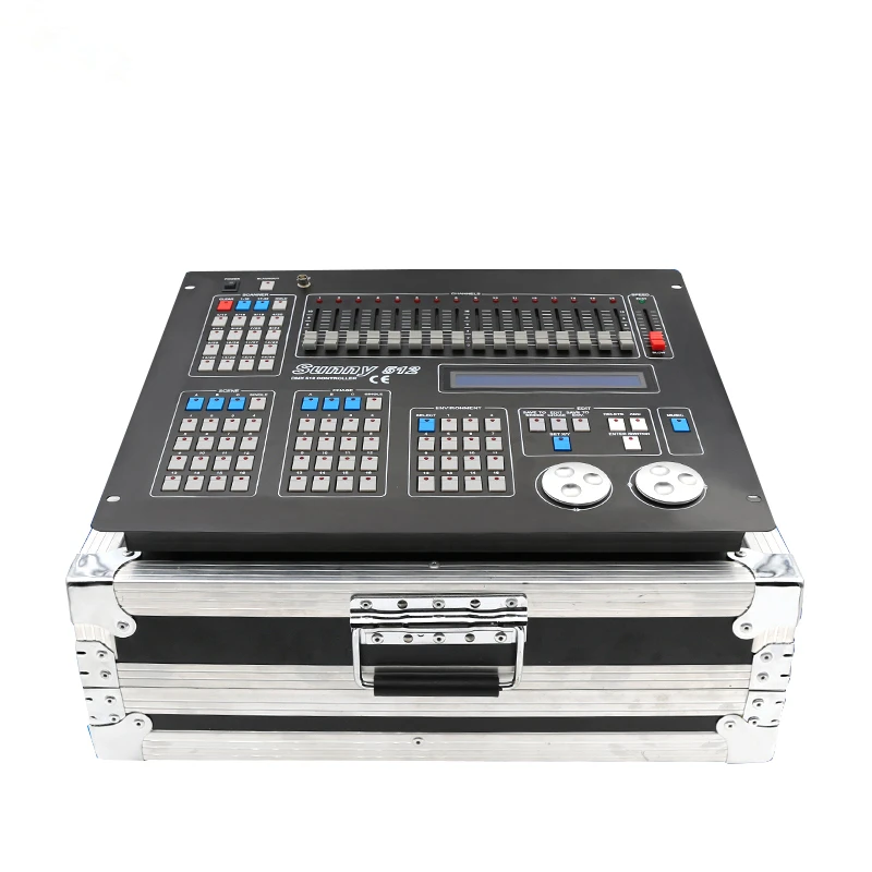 

Sunny 512 DMX Console DMX Controller Scanner Lighting Console Professional DJ Console For Stage Effect Lighting With Flight Case