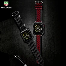 High Quality Real Carbon Fiber Watch Band strap For Apple Watch Series 4 1 2 3 iWatch Watch Bracelet Watchband 38mm 42mm