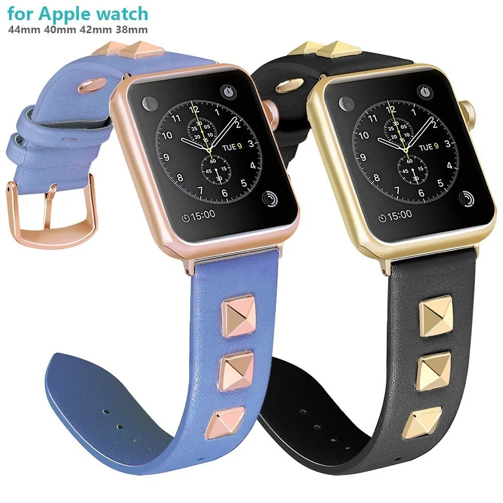 Ремешок из натуральной кожи для Apple Watch Band 44 мм 40 браслет iwatch series 5 4 3 петля 42 38