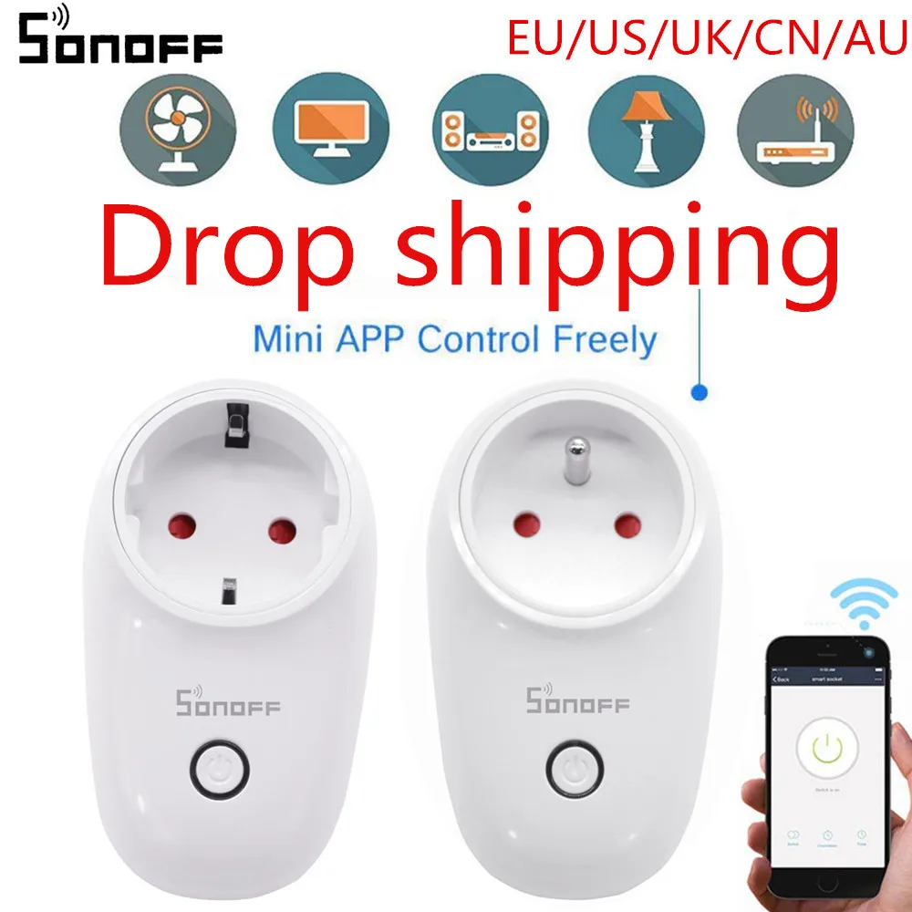 

Sonoff S26 WiFi Smart Socket Wireless Plug EU/US/UK/AU Plug Power Sockets Works With Alexa Google Home Assistant IFTTT Dropship