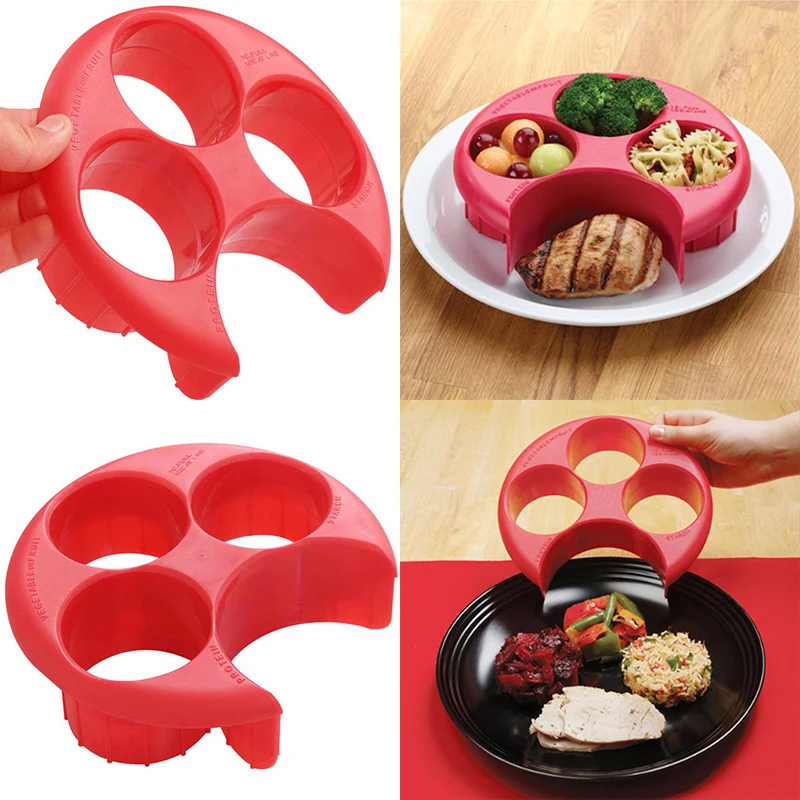 

Solid Plastic Meal Measure Perfect Portion Slimming Weight Control Plate Healthy Dinnerware