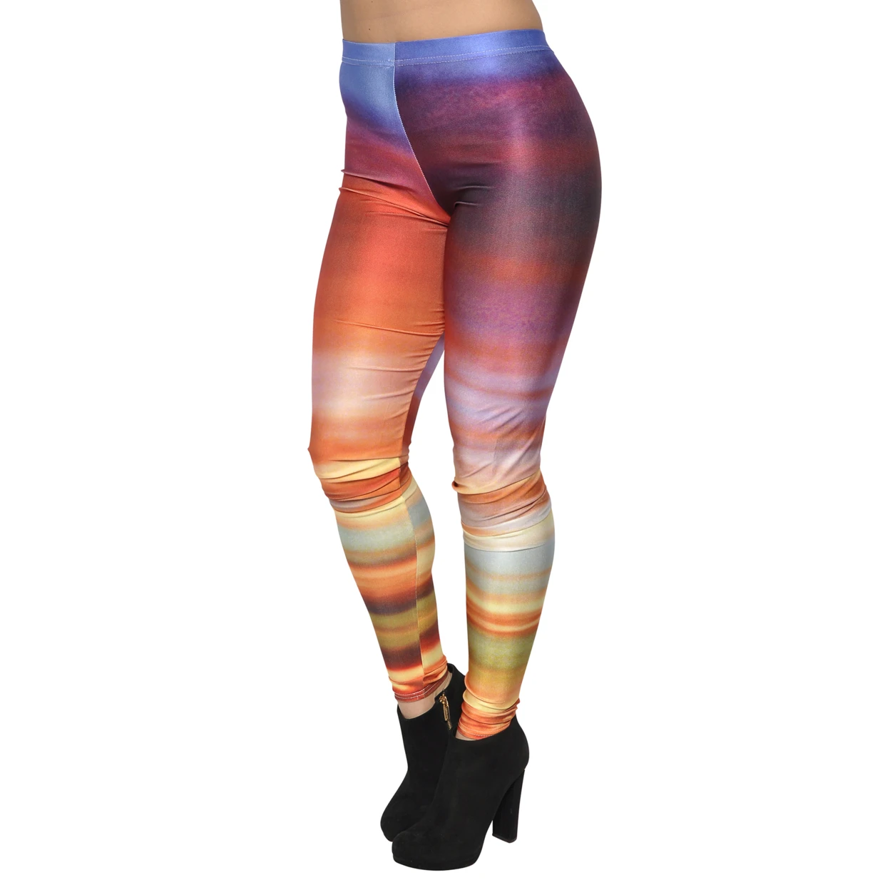 Women's Galaxy Colorful Rings Leggings Large | Женская одежда
