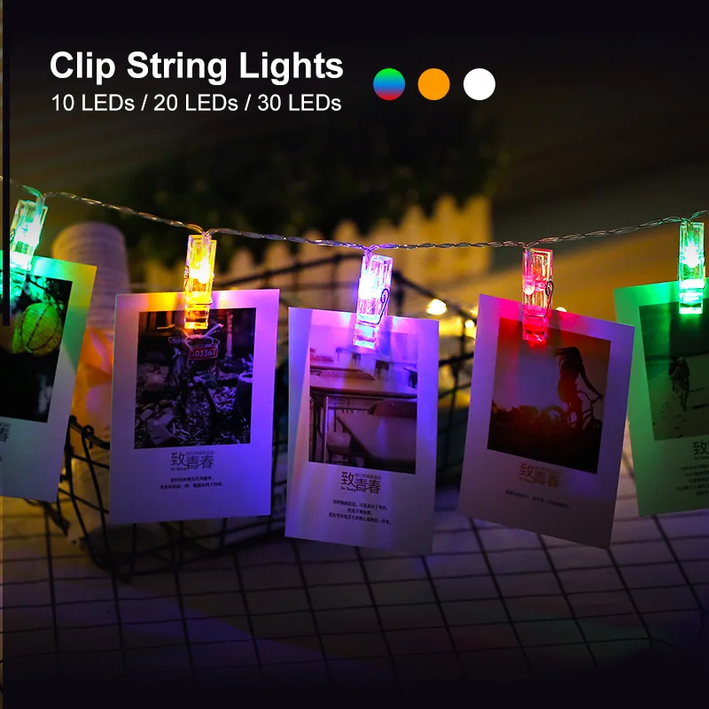T35 1.5/2/3 M Photo Clip Holder LED String Holiday lights For Christmas Party Wedding Home Decoration Fairy Lamps Night Lighting T35 1.5/2/3 M Photo Clip Holder LED String Holiday lights For Christmas Party Wedding Home Decoration Fairy Lamps Night Lighting