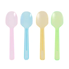 100 шт одноразовые мини пластиковые ложки для торта ложки для мороженого четыре цвета десертные ложки(как показано на рисунке