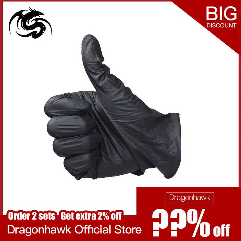 

New 100pcs/pack Disposable Black rubber Gloves Waterproof Exam Gloves Ambidextrous For Medical House Tattoo Gloves