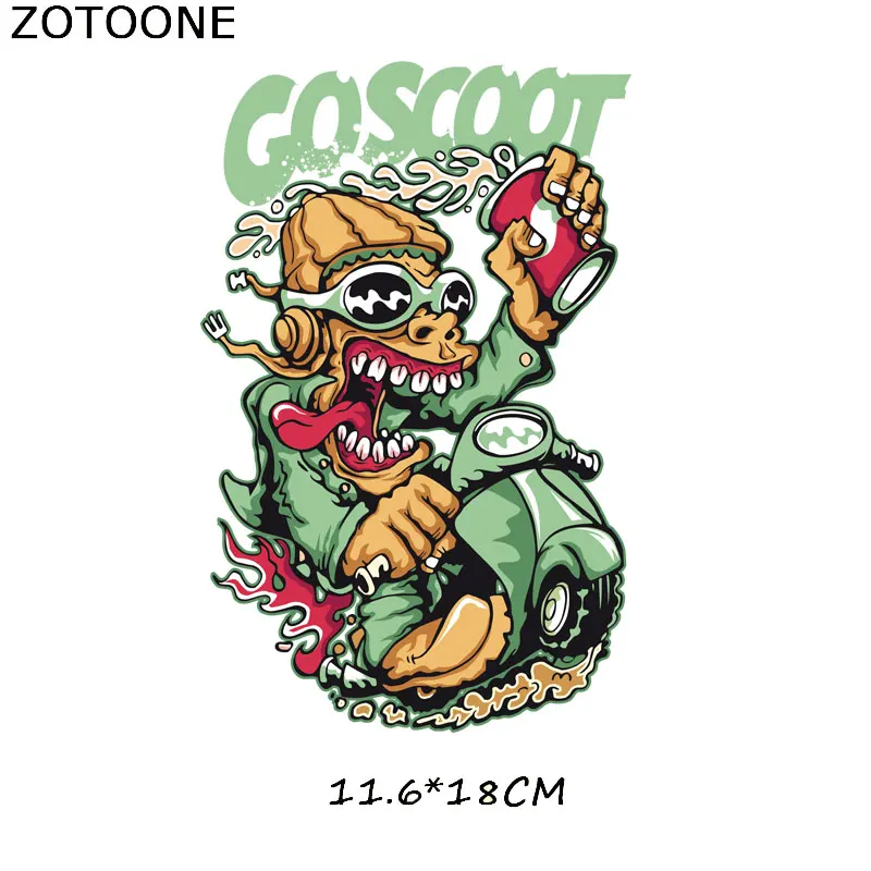 ZOTOONE нашивка с надписью Череп Наклейки для одежды футболка в стиле панк наклейки