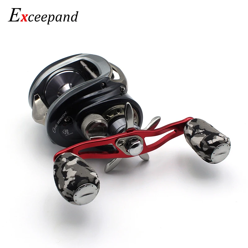 Exceepand Gray Camouflage Knobs Red Metal Handle Fishing Reel Handle for Abu Garcia Daiwa Baitcasting Reel Exceepand Gray Camouflage Knobs Red Metal Handle Fishing Reel Handle for Abu Garcia Daiwa Baitcasting Reel