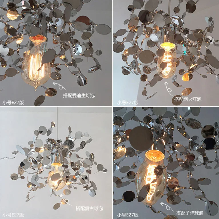 Terzani Argent Lighting ручная работа люстра с листьями из нержавеющей стали для