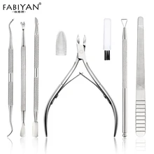 7 шт./компл. пилка для удаления мертвой кожи, вилка, покрытие для маникюра, треугольная палочка, ножницы для кутикулы, щетка для очистки, инструмент для педикюра