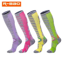 R-BAO Ski Socks Thick Cotton Sports Snowboard Cycling Skiing Soccer Socks Men Women Moisture Absorption Warm High Elastic Socks winter warm men women thermal ski socks thick cotton sports snowboard cycling skiing soccer socks leg warmers long socks